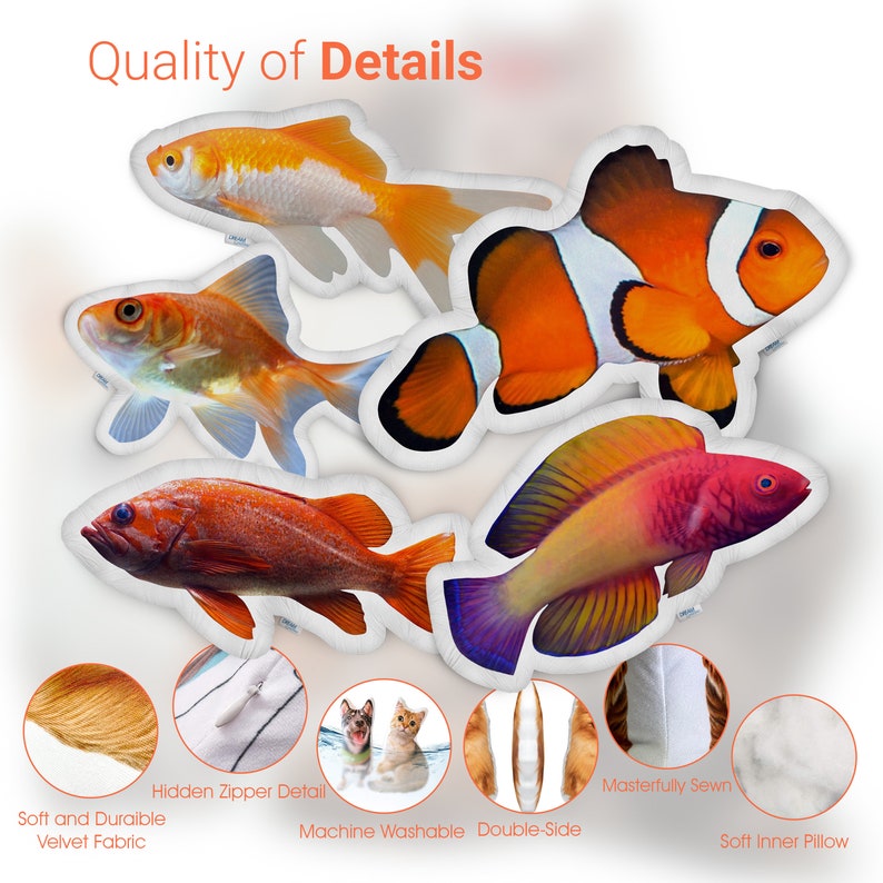 Custom Fish Photo STUFFED ANIMAL Pillow | Fish Shaped 3D Photo Pillow | Aquarium Photo Cushion | Trout Tetra Molly Swordtail Fishing Gifts