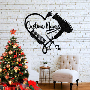 Personalized Hair Salon Metal Sign: Custom Hairstyle Shop Decor