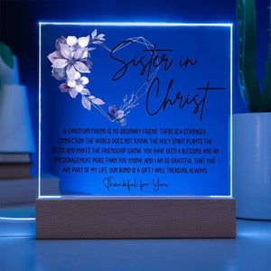 Sister in Christ Friendship Gift Plaque, Thankful for You Gift for Women Faith Gift for Friend Christian Thank you Religious Friend Gift