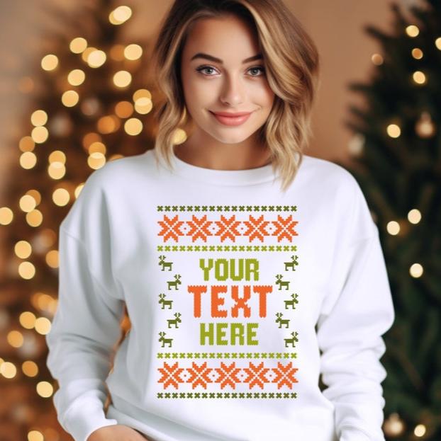 Custom Ugly Christmas Sweater, Personalized Christmas Sweatshirt, Ugly Christmas Sweater Women, Custom Text Christmas Sweatshirt il_794xN.5408430952_bosp.jpg