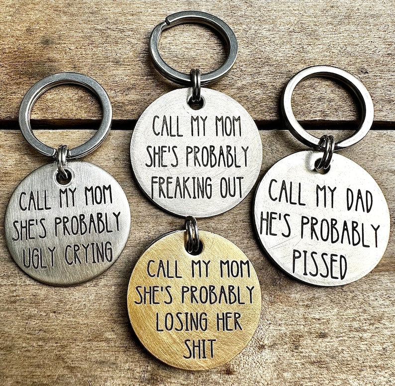 Puppy Tag, dog id tag, dog tag for dogs, pet id tag, pet tag, cat id tag, cat tag, funny dog tag, call my mom tag, call my dad pet tag