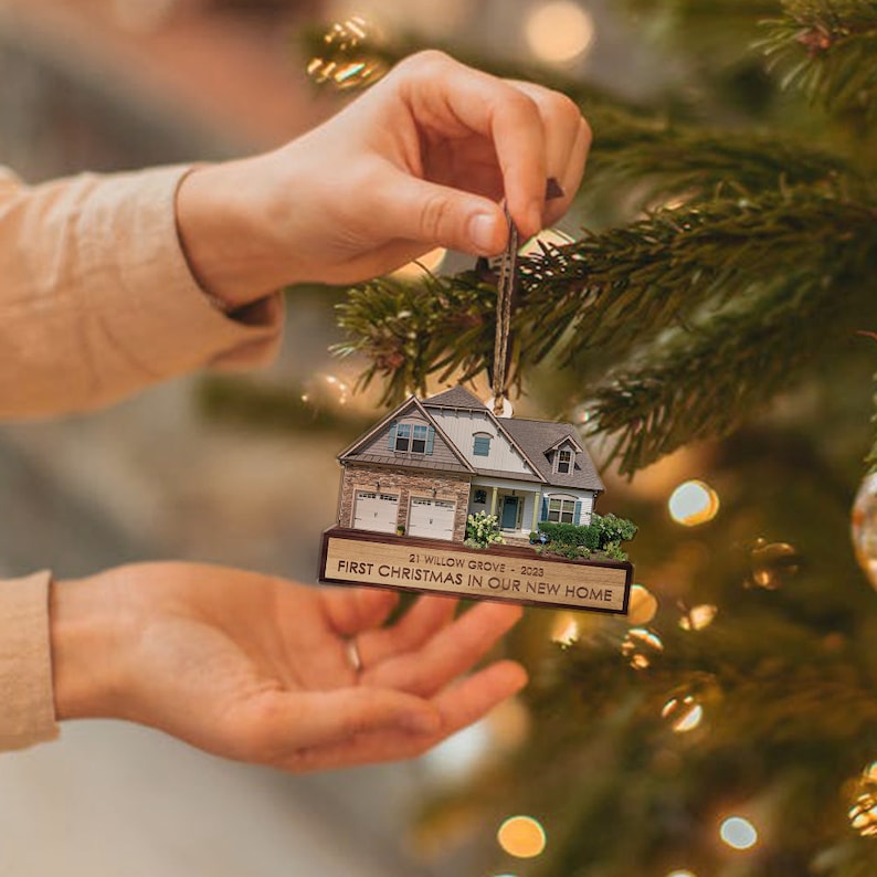 First Christmas Ornament, New House Ornament, Custom House Photo Ornament, Christmas 2024 Ornament, New Home Christmas Decor, New Home Gift