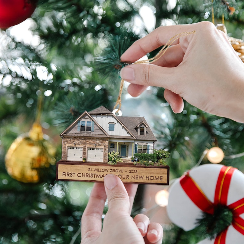 First Christmas Ornament, New House Ornament, Custom House Photo Ornament, Christmas 2024 Ornament, New Home Christmas Decor, New Home Gift