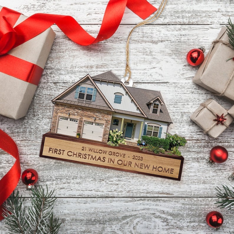 First Christmas Ornament, New House Ornament, Custom House Photo Ornament, Christmas 2024 Ornament, New Home Christmas Decor, New Home Gift