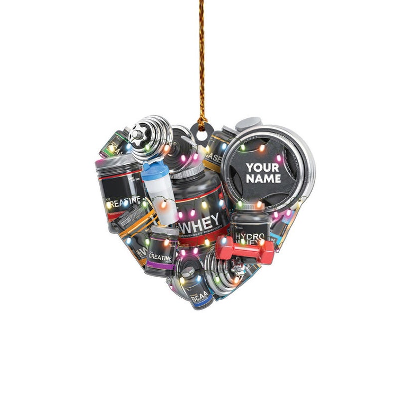Personalized Fitness Christmas Ornament, Fitness Keepsake, Gift For Gym Lovers - Xmas Tree Hanging Decoration