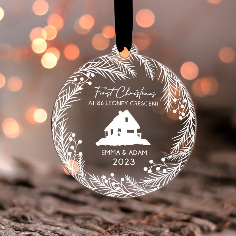 First Christmas New Home Gift Bauble, Personalised In Our First Home Christmas Ornament, First Christmas New House Decoration Couple Gift