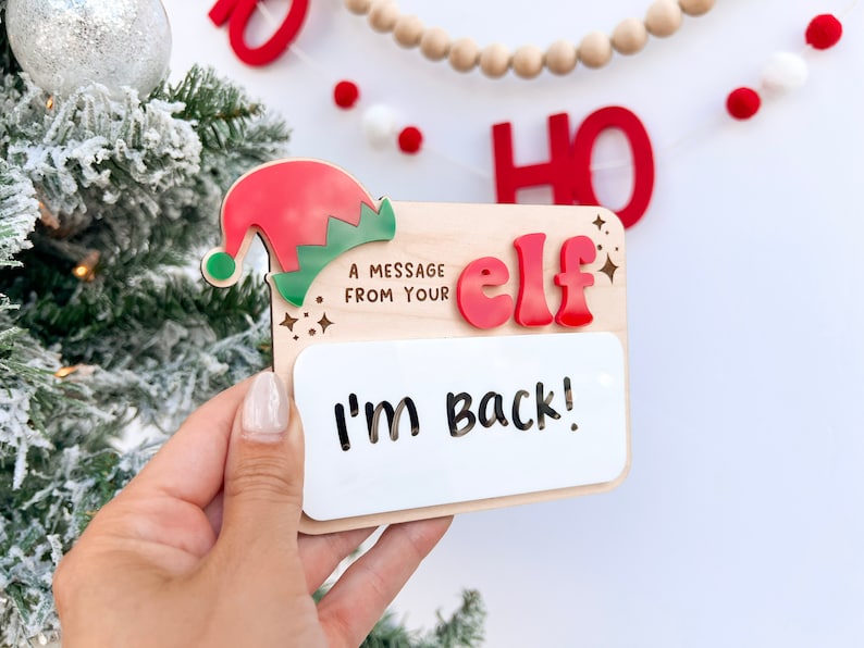 Message from your Elf Sign, Elf accessory, Dry Erase Board Reusable Elf Prop, Christmas Decor, Mini Elf Dry Erase Board, Elf Kit Idea