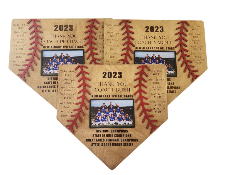 Customizable Baseball Plaque Frame, Thank You Coach 2023, Team picture frame, End of Season Coach Gift, Custom Senior gift or Coach Gift,