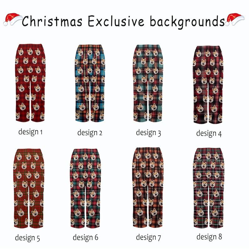 Custom Photo Pajama Pants,Personalized Dog Pajamas for Men Women,Custom Pet Cat Face Pajama Pants,Christmas Pajama,Couple Gift for Him Her