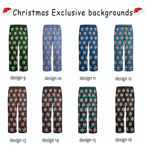 Custom Photo Pajama Pants,Personalized Dog Pajamas for Men Women,Custom Pet Cat Face Pajama Pants,Christmas Pajama,Couple Gift for Him Her