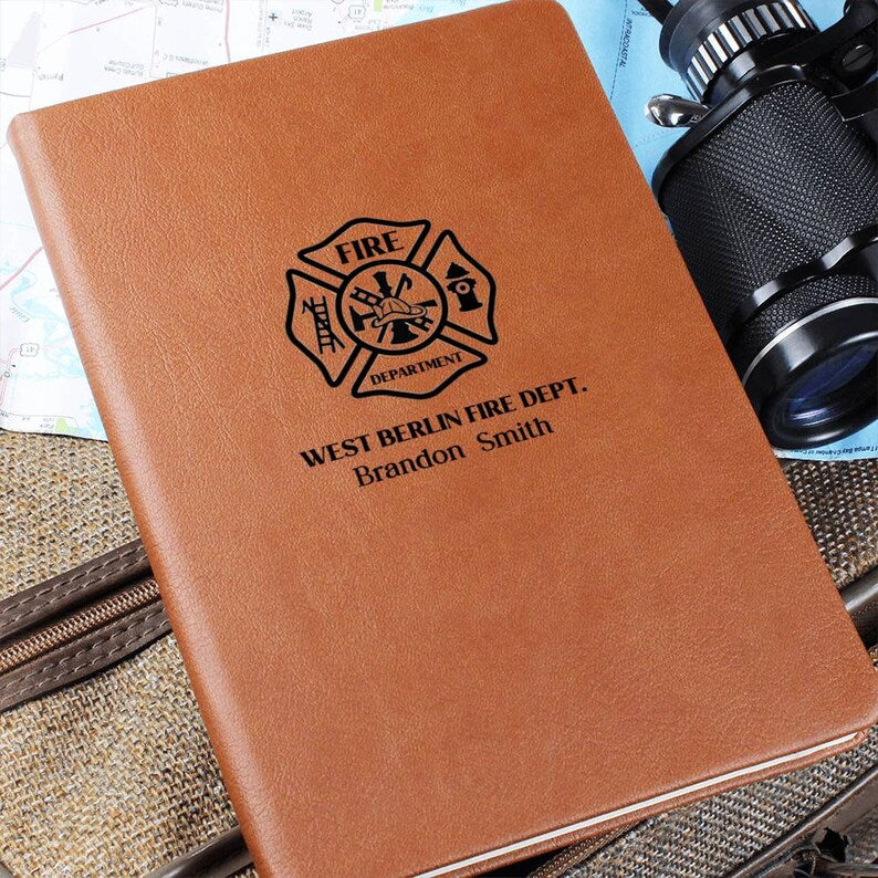 Firefighter Gift, Fire Fighter Journal, Firefighter Personalized Leather Journal, Fireman Gift, Fireman Notebook, Firemen Journal