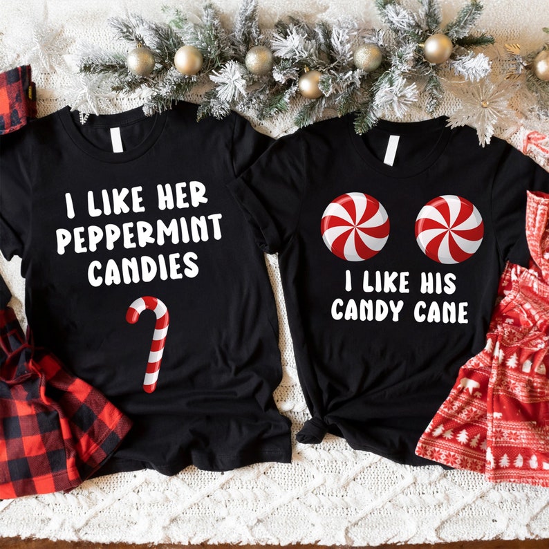 Funny Couple Christmas Shirts, Matching Couple Christmas Pajamas, Mr and Mrs Christmas, Mom And Dad Christmas Shirt, Christmas Candy Shirt