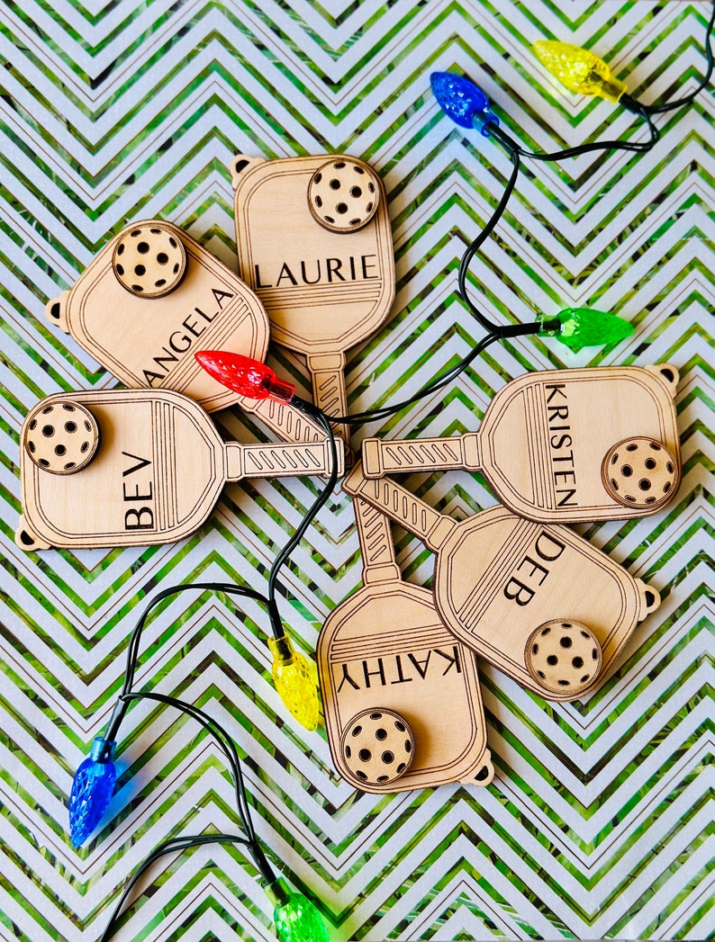 Pickleball Ornament Personalized - Pickleball Personalized Gifts - Wooden Christmas Ornament - Sports Christmas Personalized - Player Gifts