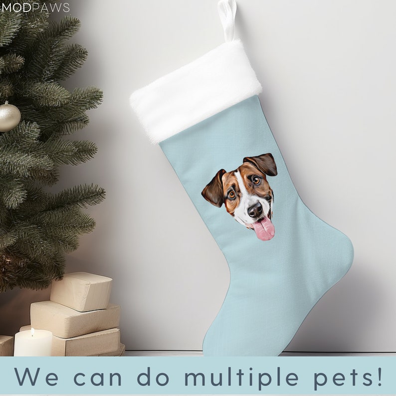 Custom Pet Stocking Using Pet's Photo + Name - Personalized Dog Stockings Dog Christmas Stocking Cat Christmas Stocking Puppy Stockings