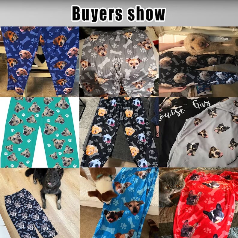 Custom Photo Pajama Pants,Personalized Dog Pajamas for Men Women,Custom Pet Cat Face Pajama Pants,Christmas Pajama,Couple Gift for Him Her