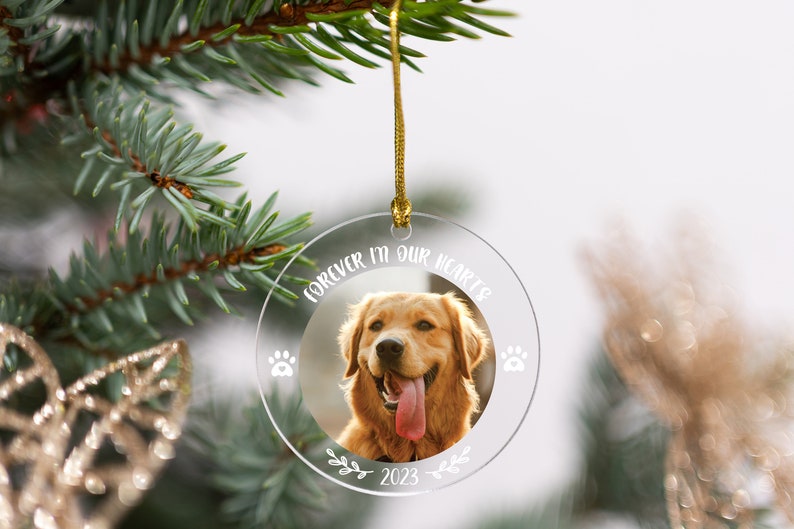 Forever Loved Personalized 2025 Memorial Dog Ornament, Christmas Memorial Gifts, Dog Lover Gifts, Dog Owner Gifts, Custom Dog Photo Ornament, Pet Ornament