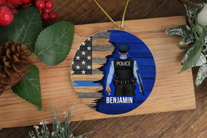 Police Gifts,Custom Gift for Policeman,Thin Blue Line Gift for Police Officer,Ornament for Cop,Police Chief Gift,Police Car Charm,Police Dad