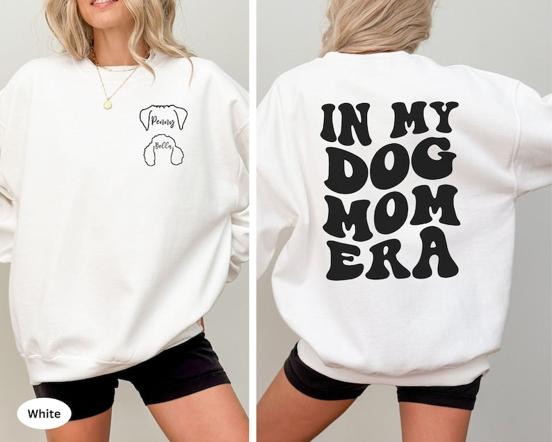 Custom Dog Ear Apparel, In My Dog Mom Era Apparel, Personalized Dog Mama Shirt