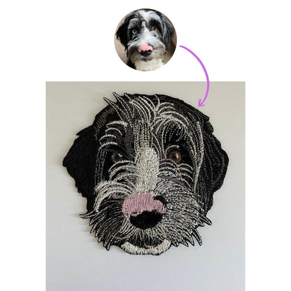 Dog Portrait Patch, Pet Iron On Patch, Embroidered Pet Patch, Pet Embroidery Patch, Custom Dog Iron On Patch, Embroidered Dog Portrait