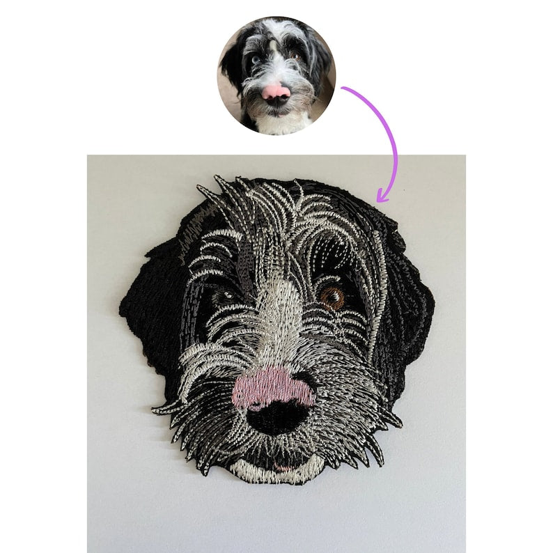 Dog Portrait Patch, Pet Iron On Patch, Embroidered Pet Patch, Pet Embroidery Patch, Custom Dog Iron On Patch, Embroidered Dog Portrait