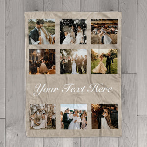 Picture Blanket With Text, Personalized Photo Blanket Collage, Family Blanket, Memorial Blanket, Anniversary Gift Mother's Day Friend Gift