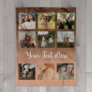 Personalized best friend Photo Blanket Collage, friend Blanket, Picture Blanket With Text, Memorial Blanket, Best Friend Gift