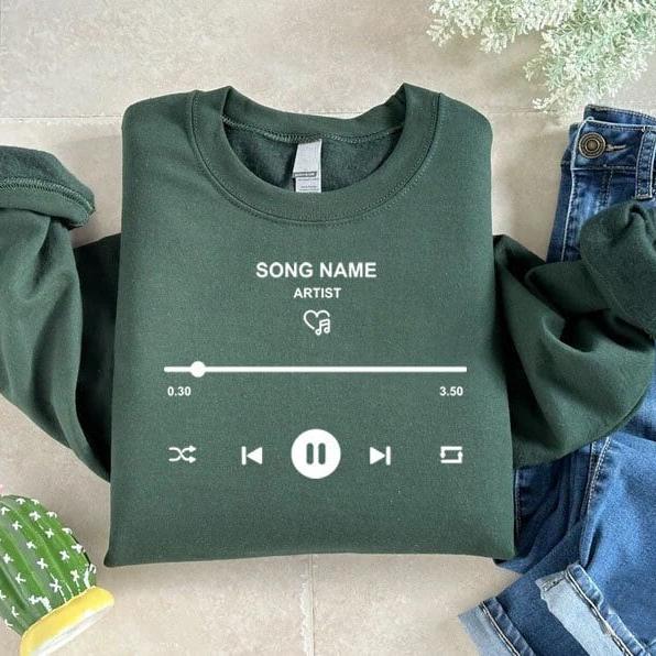 Custom Song Name Sweatshirt, Personalized Artist Name Shirt, Custom Birthday Song Gift, Favorite Song Tee, Music Lover Gift,Musician Sweater