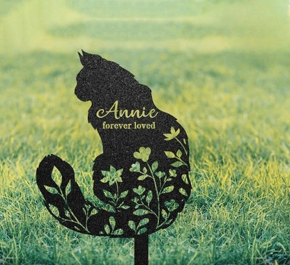 In Loving Memory of Cat Memorial Plaque Sign, Cat Cemetery Sign, Cat Passing Away Gifts, Pet Memorial Engraved Sign, Cat Garden Burial Stake