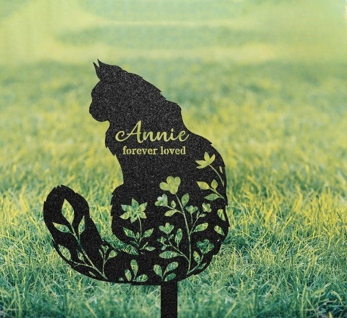 In Loving Memory of Cat Memorial Plaque Sign, Cat Cemetery Sign, Cat Passing Away Gifts, Pet Memorial Engraved Sign, Cat Garden Burial Stake