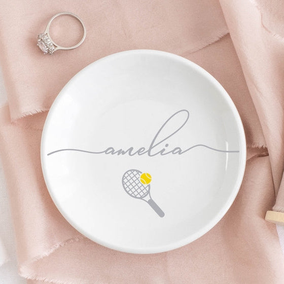 Tennis Jewelry Dish / Tennis Team Gifts for Girls / Birthday Gift for Daughter / Tennis Senior Gifts 2025 / Trinket Dish / Tennis Coach Gift
