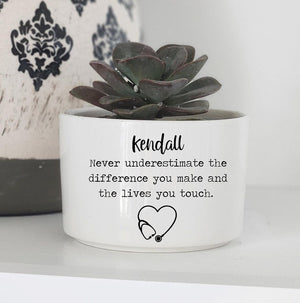 Nurse Gift, Personalized Planter Gift, Custom Flower Pot, Healthcare Worker Appreciation, Thank You Gift, Ceramic Planter, RN Gift