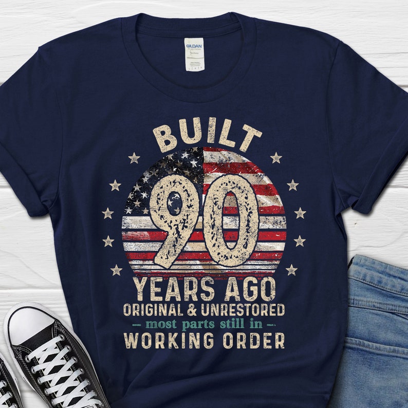 Built 90 Years Ago Shirt, Vintage 1935 Shirt, 90th Birthday Gift, Turning 90 Gift, Retro Classic T-Shirt for Him, Birthday Gift for Men