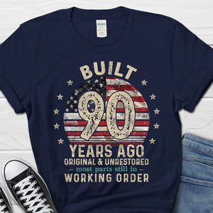 Built 90 Years Ago Shirt, Vintage 1935 Shirt, 90th Birthday Gift, Turning 90 Gift, Retro Classic T-Shirt for Him, Birthday Gift for Men