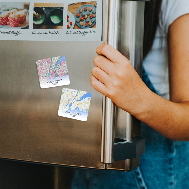 Personalised Map Fridge Magnet | Custom Where it all Began City Map | Wedding, Anniversary, Valentines, Christmas Gift for her / him