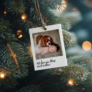 Personalised Photo Car Ornament | Hanging Polaroid Decoration| Photo Bauble Any Image | My Photo on Ornament | Bestie Photo Ornament