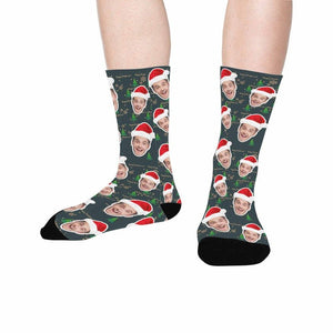 Custom Christmas Socks with Photo,Personalized Xmas Pattern Socks,Personalized Funny Face Socks,Custom Printed Socks,Birthday/Christmas Gift