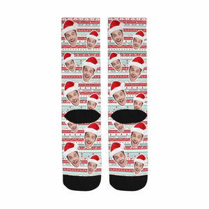 Custom Christmas Socks with Photo,Personalized Xmas Pattern Socks,Personalized Funny Face Socks,Custom Printed Socks,Birthday/Christmas Gift