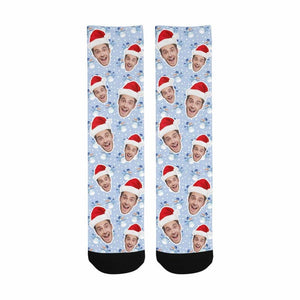 Custom Christmas Socks with Photo,Personalized Xmas Pattern Socks,Personalized Funny Face Socks,Custom Printed Socks,Birthday/Christmas Gift