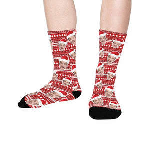 Custom Christmas Socks with Photo,Personalized Xmas Pattern Socks,Personalized Funny Face Socks,Custom Printed Socks,Birthday/Christmas Gift