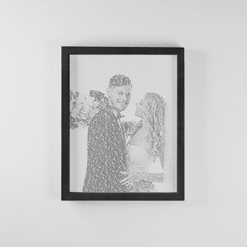 Wedding Song Lyrics from Photo Personalized First Dance Favorite Song Canvas Print 1st Anniversary Custom Sign Framed Fathers Day Gift