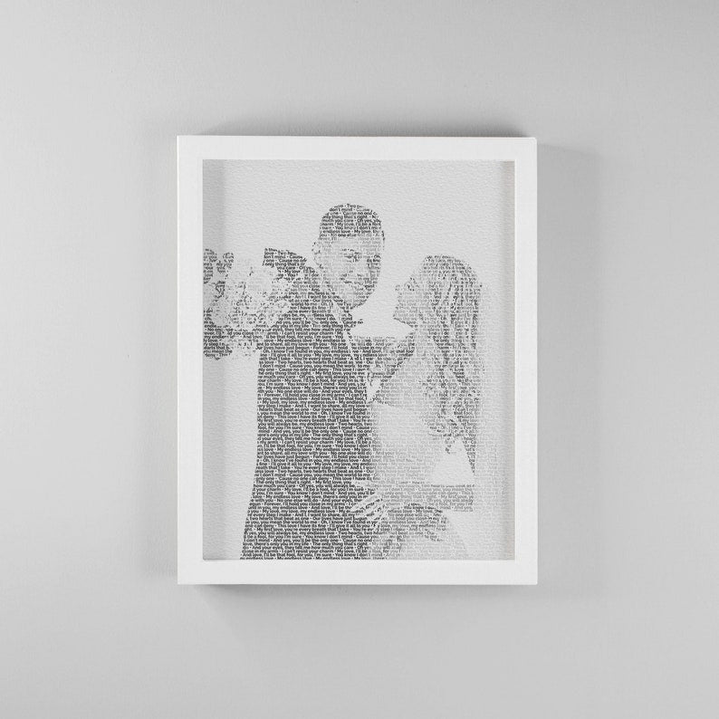 Wedding Song Lyrics from Photo Personalized First Dance Favorite Song Canvas Print 1st Anniversary Custom Sign Framed Fathers Day Gift