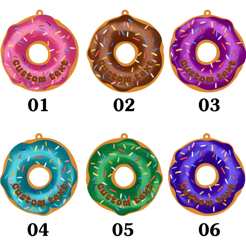 Personalized Donut Ornament, Gift for Children, Christmas Ornament, Gift for Daughter, Christmas 2D Flat Ornaments, Donut Christmas Ornament