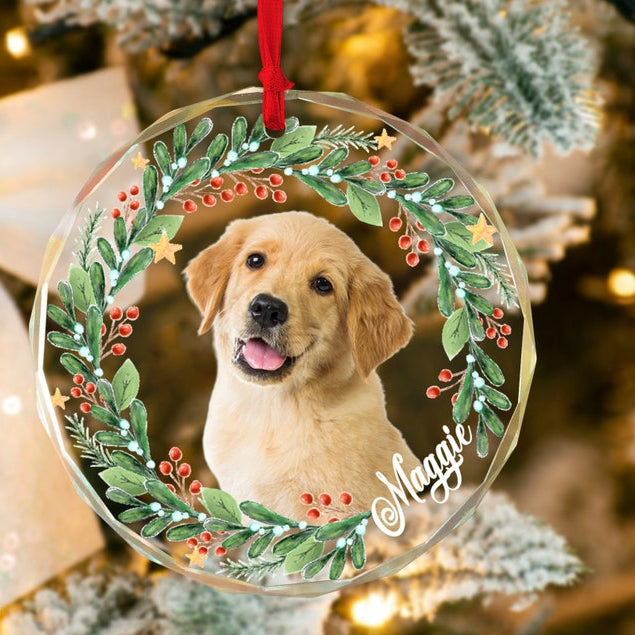 Personalized Dog Photo Christmas Ornament, Customized Dog Ornament, Dog Memorial Ornament, Custom Pet Photo Gifts, Christmas Pet Ornaments