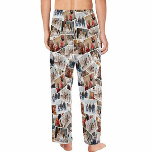 Customized Pajama Pants with Photo,Collage Photo Pants,Pictures Printed Pajama,Men's Pajama Bottoms,Gift for him,Birthday Day gift