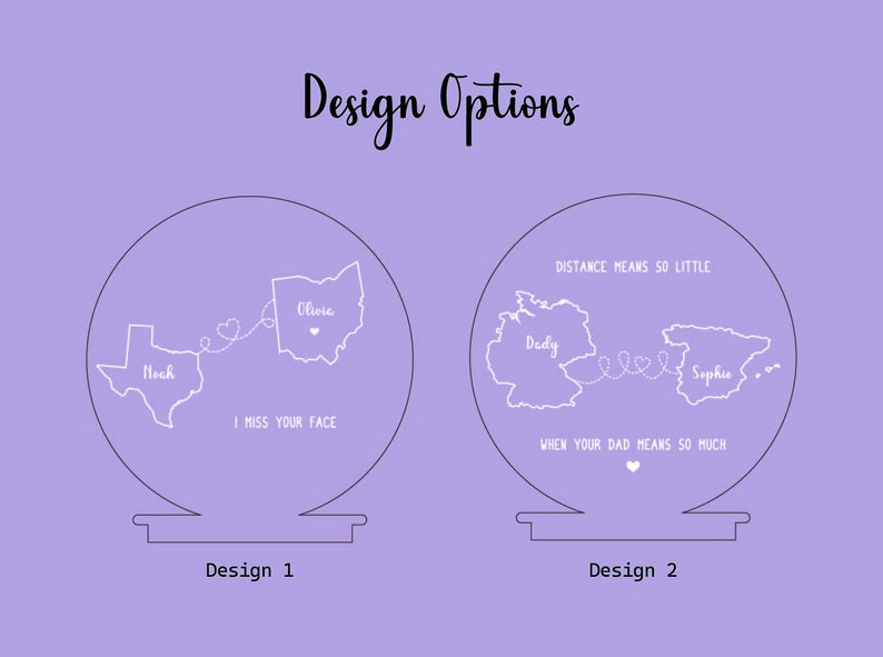 Custom Two Map Night Light for Couples - Gift for Her/Him - Long Distance Relationship Gift - Going Away Gift - Couple Gift - Christmas Gift