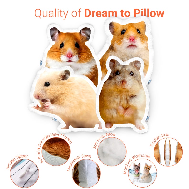Custom Hamster Photo Pillow | 3D House Mouse Shaped Pillow | Personalized Rat Stuffed Plush Toy | Custom Ratty Cutout Cushion Rat Loss Gift