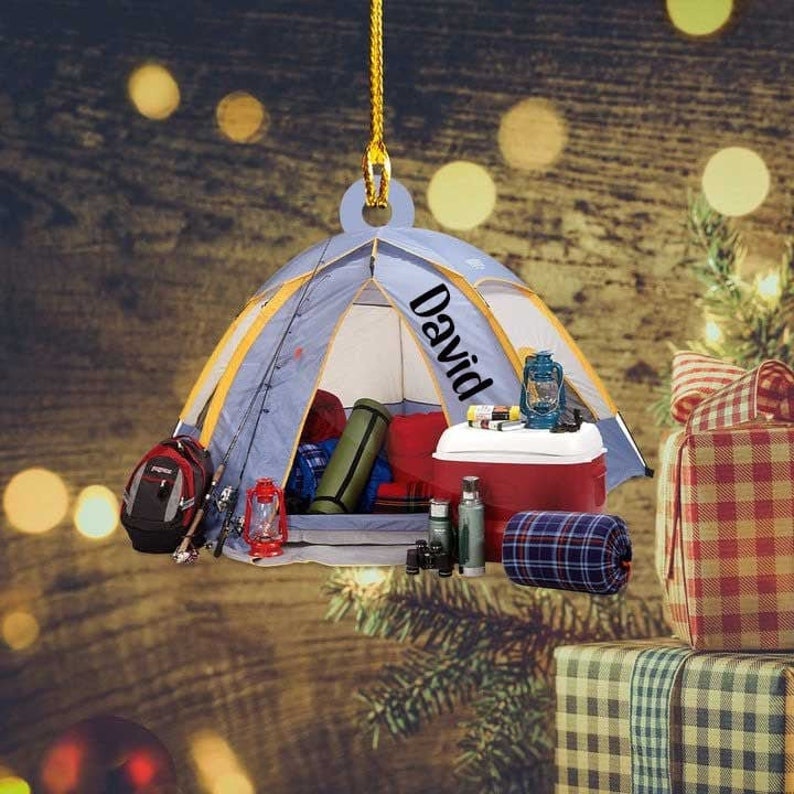 Personalized Camping Christmas Ornament ,Camping Lover Gift, Camping Lover Ornament, Keepsake Gift For Camper, Hiking Decor Gift