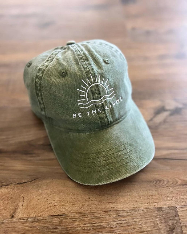 Be The Light Embroidered Hat, Religious Hat, Women's Cap, Gift For Her, Women's Clothing, Embroidered Hat, Christian Clothing, Sunshine Hat il_794xN.5437607372_hvrr.jpg