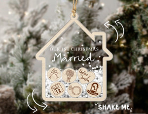 Personalized Married Ornament, First Christmas Married Ornament, Wedding Christmas Ornament, Custom Couple Ornament, Just Married Ornament