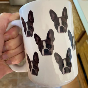 Custom Dog Face Mug, Personalized Dog Face Pattern Mug